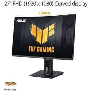 Monitor ASUS TUF VG27VQM 27"/VA,zakrivljen/1920x1080/240Hz/1ms MPRT/HDMIx2,DP,USB/freesync/visina