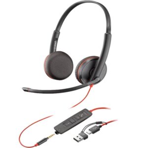 Slušalice HP Poly Blackwire 3225 Stereo USB-C Headset +3.5mm Plug +USB-C/A Adapter/8X229AA/crna