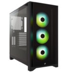 Kucište CORSAIR iCUE 4000X Mid-Tower/ATX/kaljeno staklo/bez napajanja/RGB/crna