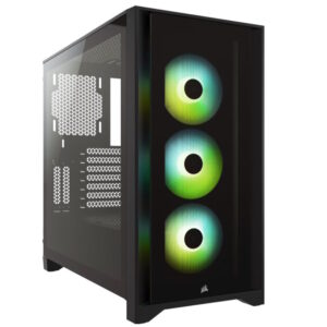 Kucište CORSAIR iCUE 4000X Mid-Tower/ATX/kaljeno staklo/bez napajanja/RGB/crna